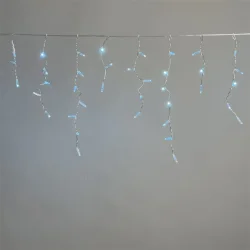 Гирлянда Бахрома с Колпачком 3,1 x 0,5 м Небесно-Голубая 220В, 120 LED, Провод Прозрачный ПВХ, IP65