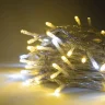 Гирлянда Нить 10м Тепло-Белая с Мерцанием Белого Диода 220В, 100 LED, Провод Прозрачный ПВХ, IP54. Фото 3.