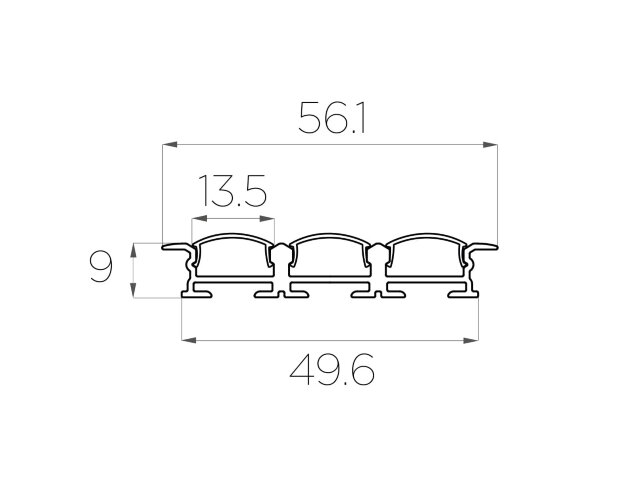Профиль врезной алюминиевый тройной LC-LPV-0956-2 Anod - фото 3