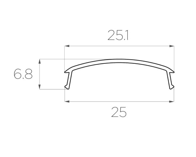 Рассеиватель поликарбонатный для профиля LC-LRM-BL28-2 чёрный - фото 2