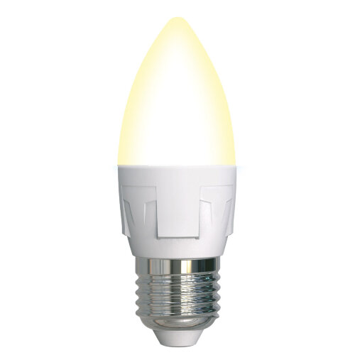 LED-C37 7W-3000K-E27-FR-DIM PLP01WH Лампа светодиодная, диммируемая, Форма свеча, матовая, Серия Яркая, Теплый белый свет 3000K. - фото 1