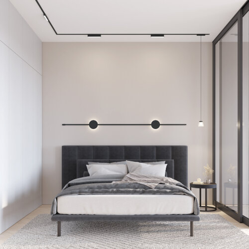 DK5300-BK Светильник для трека Air, серия Linear 3000 со светодиодом, L230*W26*H36мм, 48V DC, 9W, RA?90, 120°, 3000K, IP20, черный, алюминий. Фото 5