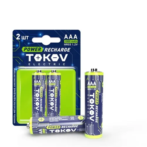 Аккумулятор AAA/HR03 1000мА.ч (блист.2шт) TOKOV ELECTRIC TKE-NMA-HR03/B2 - фото