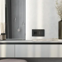 Рамка из поликарбоната на 2 поста Slab черный софт W0022908