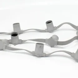 Белт-лайт патроны на шлейфе для лампочек E27 K6 (6 шт/м, пятижильный, серый)