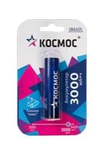 Аккумулятор Li-ion 18650 3400мА.ч без защиты (уп.2шт) КОСМОС KOC18650Li-ion34US2 - фото