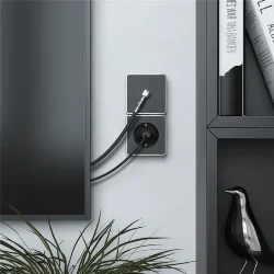 ТВ-розетка оконечная Gallant графит рифленый W5083004