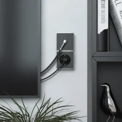 ТВ-розетка оконечная Gallant графит рифленый W5083004