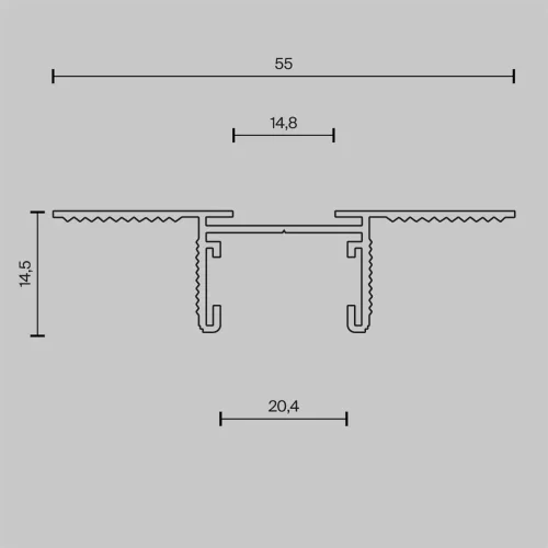 Шинопровод 1м встраиваемый под ГКЛ 12,5мм Basity, черный (Черный) - фото 7