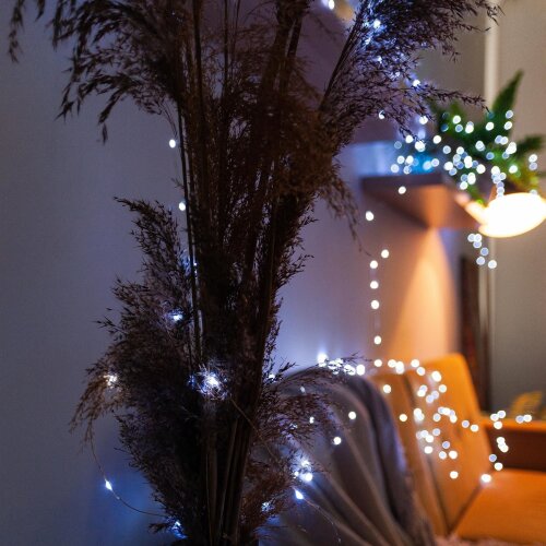 ULD-S10000-1000-DTA-RC WHITE IP44 DEW Гирлянда светодиодная Роса, 100м, 1000 светодиодов, Белый свет, Пульт ДУ в-к, Провод прозрачный - фото 10