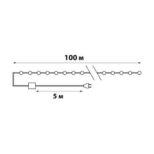 ULD-S10000-1000-DTA-RC WHITE IP44 DEW Гирлянда светодиодная Роса, 100м, 1000 светодиодов, Белый свет, Пульт ДУ в-к, Провод прозрачный - фото 15