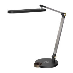 ULM-D113 18W-3000-6000K-DIM BLACK Светильник настольный светодиодный с беспроводной зарядкой телефонов, Сенсорный выключатель, Диммер, Черный, TM Uniel