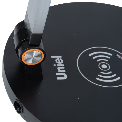 ULM-D113 18W-3000-6000K-DIM BLACK Светильник настольный светодиодный с беспроводной зарядкой телефонов, Сенсорный выключатель, Диммер, Черный, TM Uniel - фото 5