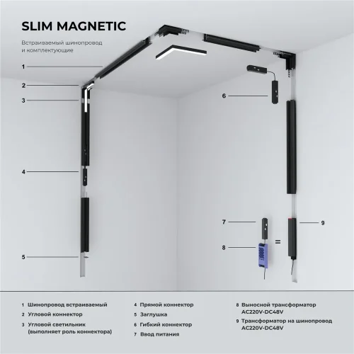 Slim Magnetic Соединительная планка узкая для шинопровода 85100/00 85100/00 - фото 5