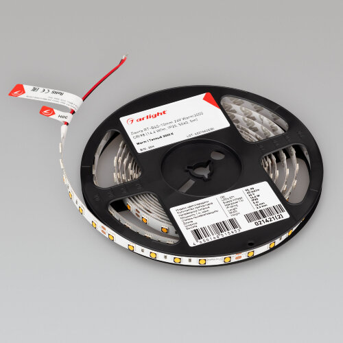 Светодиодная лента RT-B60-10mm 24V Warm3000 CRI98 (14.4 W/m, IP20, 5060, 5m) (Arlight, Открытый) - фото 5