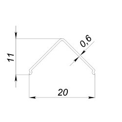 Рассеиватель поликарбонатный для профиля угловой LC-LRM-P20L-2 прозрачный