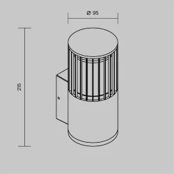 Настенный светильник (бра) Alura E27х1 35 Вт IP 54 (Графит)