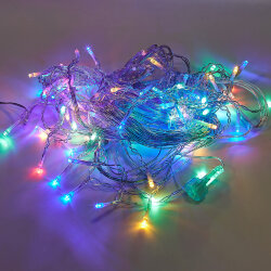ULD-B50006-880-TTK MULTI IP44 Бахрома светодиодная с эффектом мерцания, 50м, Соединяемая, 880 светодиодов, Красный, синий, желтый, зеленый свет, Провод прозрачный