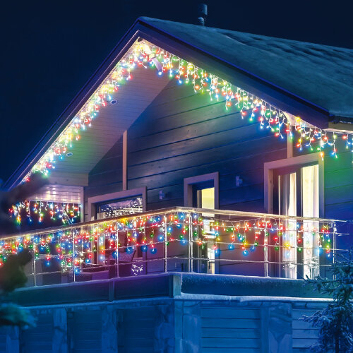 ULD-B50006-880-TTK MULTI IP44 Бахрома светодиодная с эффектом мерцания, 50м, Соединяемая, 880 светодиодов, Красный, синий, желтый, зеленый свет, Провод прозрачный - фото 6