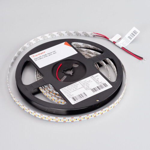 Светодиодная лента RT-А168-10mm 24V Warm3500-СХ2 (17.3 W/m, IP20, 2835, 5m) (Arlight, резка 2 светодиода) 028737(2) - фото 3