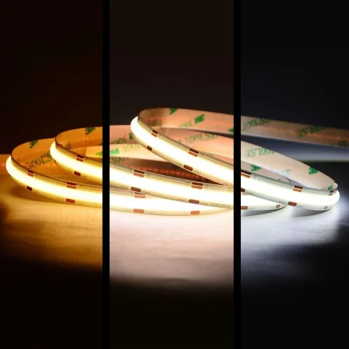 Светодиодная лента COB, 608 chip/m, CCT 2700-6500K, 24V, 14W/m, CRI>90, P10, IP20, A254 - фото I