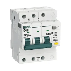 Выключатель автоматический дифференциального тока (АВДТ) 3P C 40А 30мА AC ДИФ-103 6кА DEKraft 16378DEK