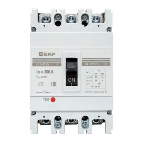 Выключатель автоматический 3п 250/200А 35кА ВА-99М PROxima EKF mccb99-250-200m - фото 2