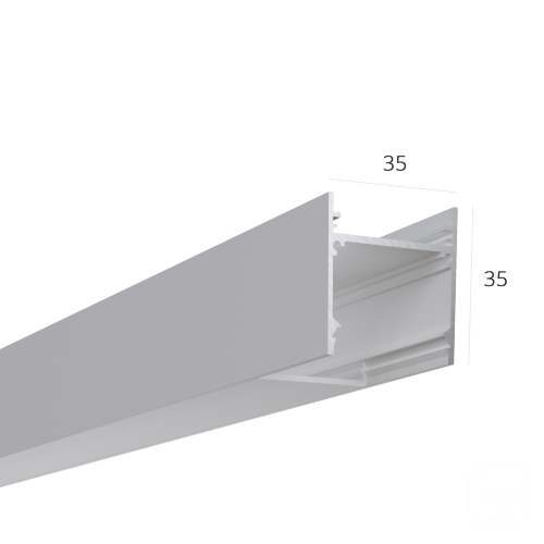 Алюминиевый LED профиль LINE 3535 ral9003 LT70 (с экраном) — 2500мм - фото 1